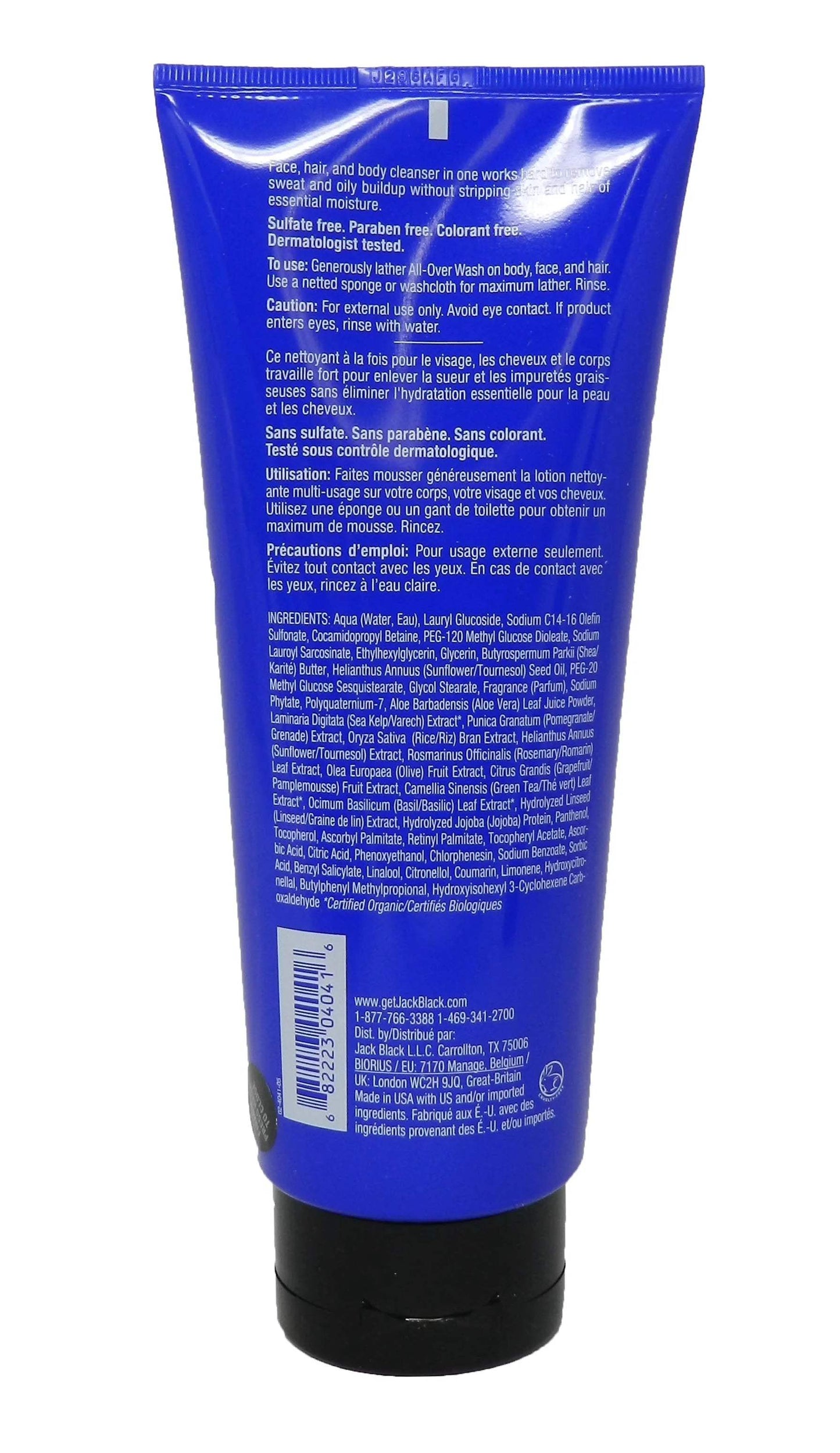 All-Over Wash for Face Hair and Body by Jack Black for Men - 10 oz Body Wash
