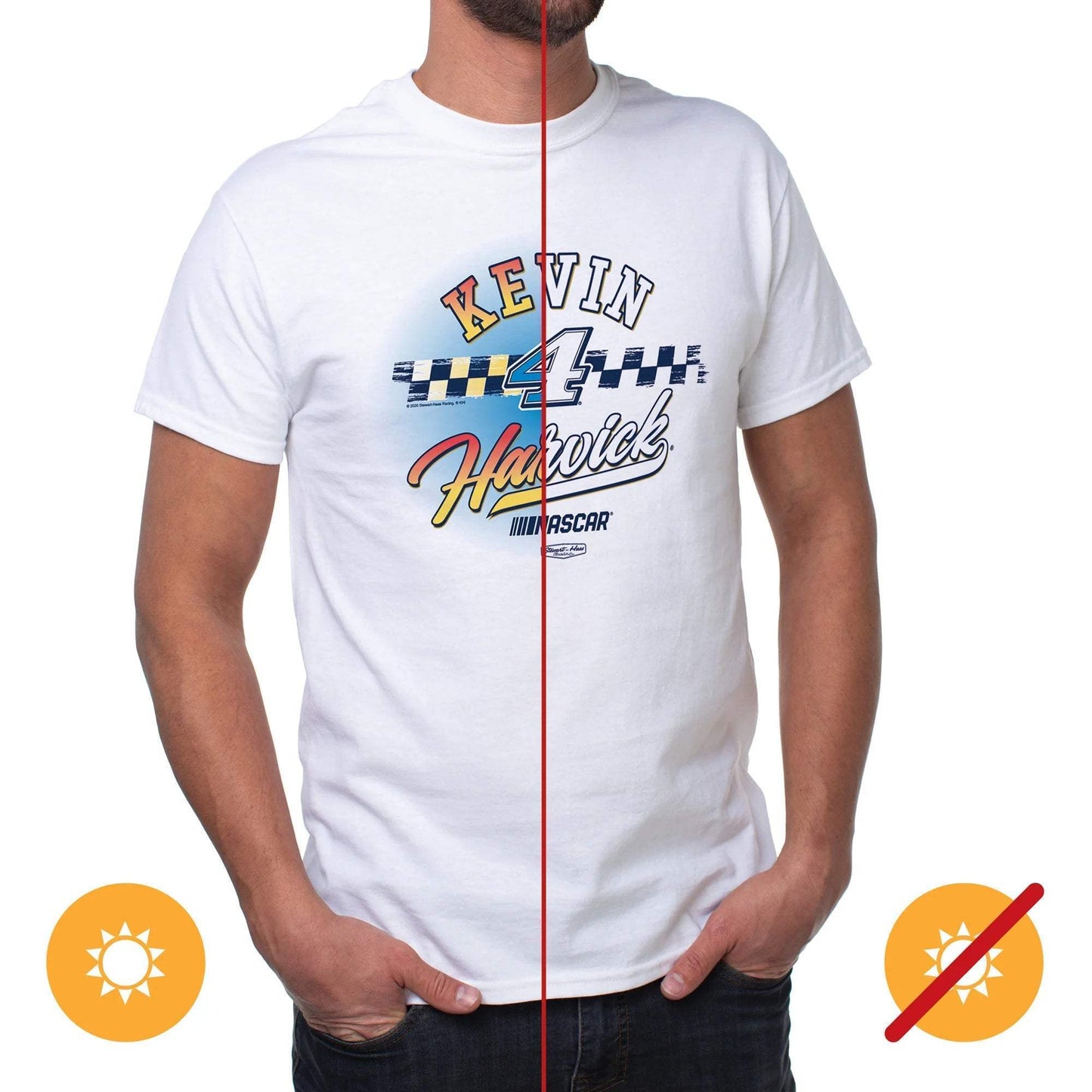 NASCAR Mens Classic Crew Tee - Kevin Harvick - 8 White by DelSol for Men - 1 Pc T-Shirt (S)