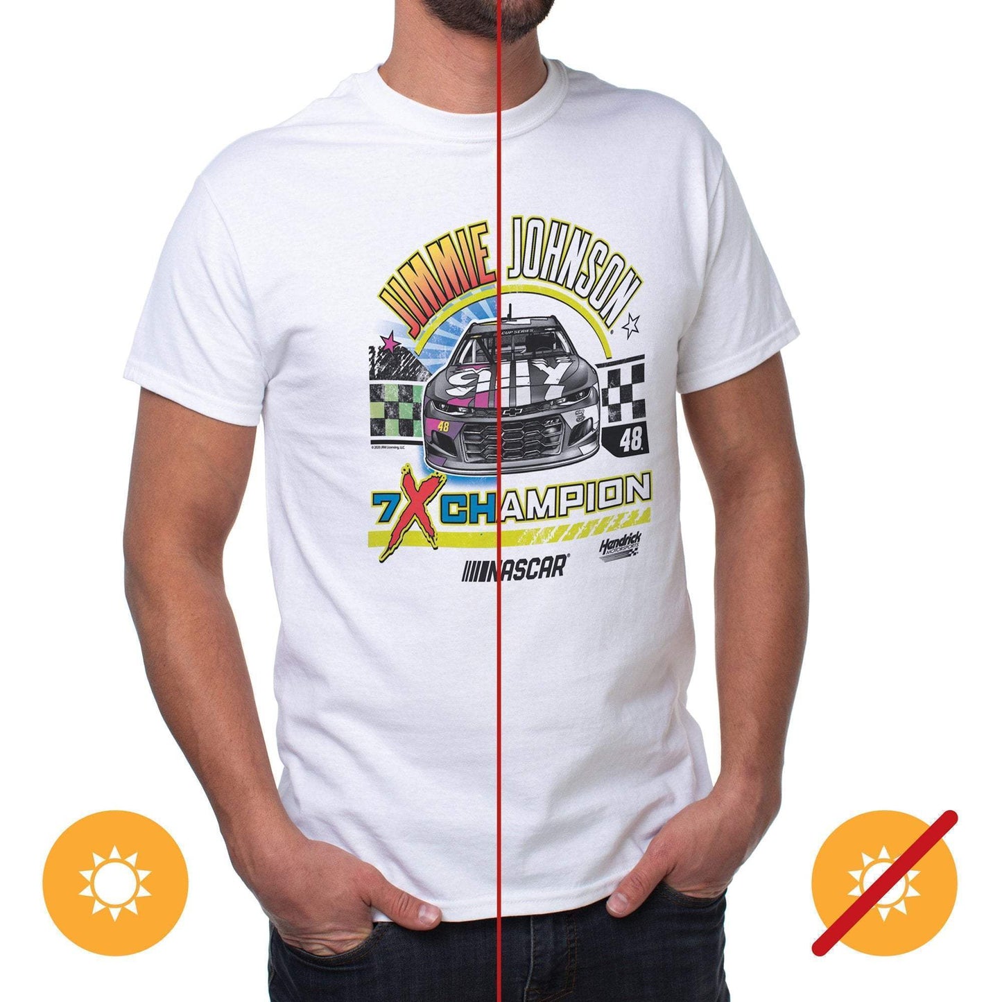 NASCAR Mens Classic Crew Tee - Jimmie Johnson - 9 White by DelSol for Men - 1 Pc T-Shirt (M)