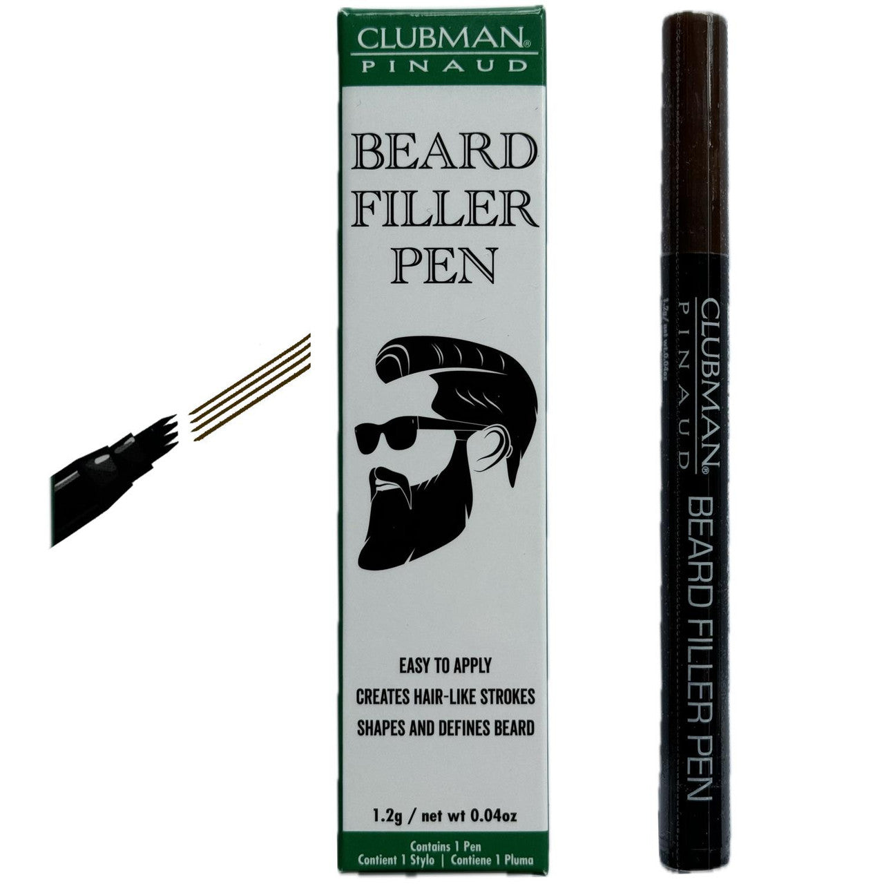 Clubman Beard Filler Pen Brown Brown 0.04oz