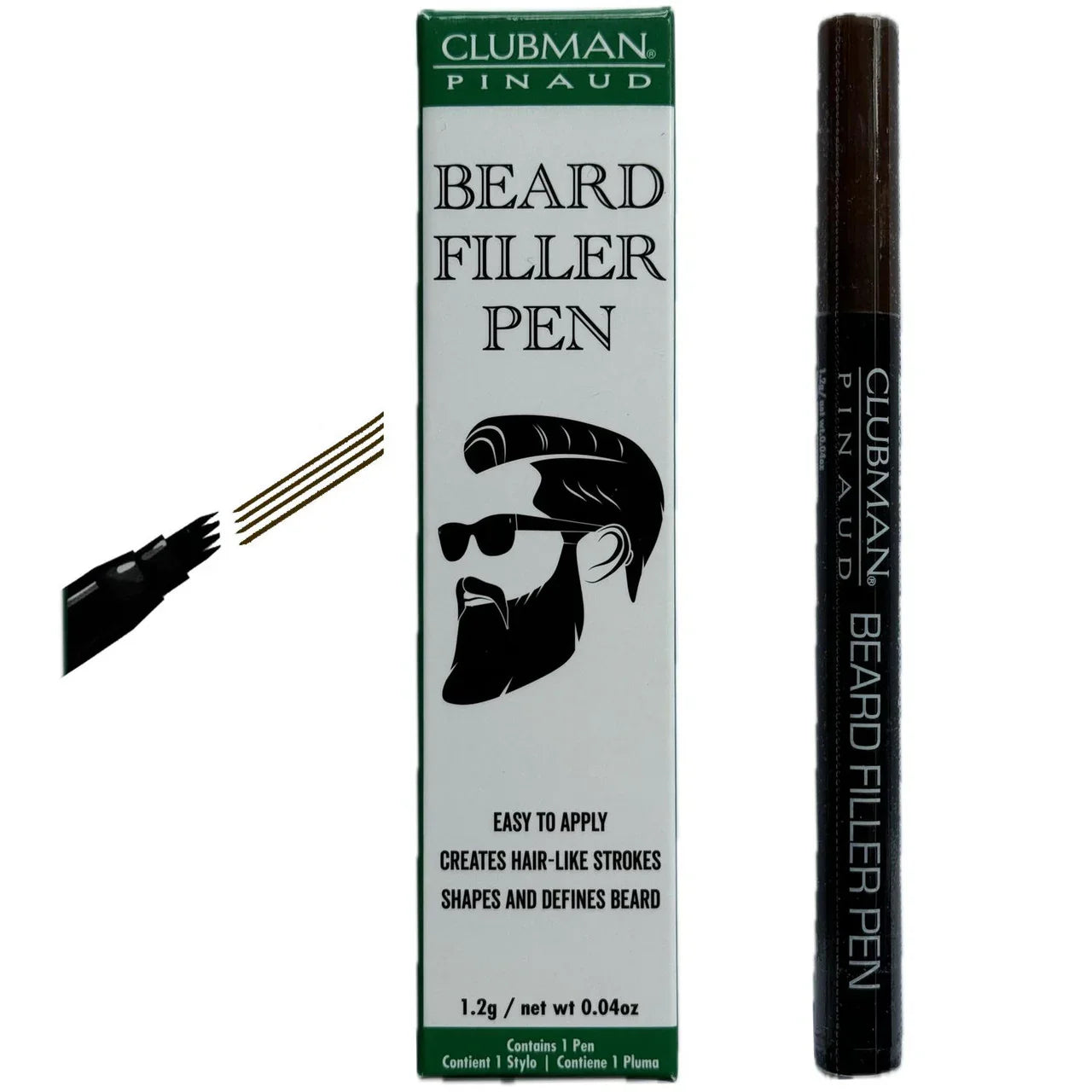 Clubman Beard Filler Pen Brown Brown 1ml / 0.04 oz