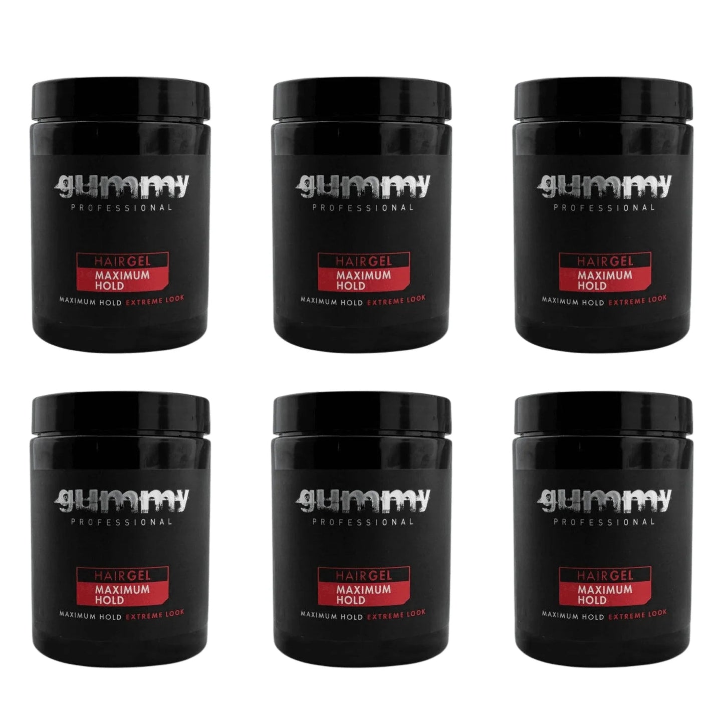 Gummy Hair Gel Maximum Hold & Extreme Look, 1035ml / 35 oz GU-GU100X Multipack