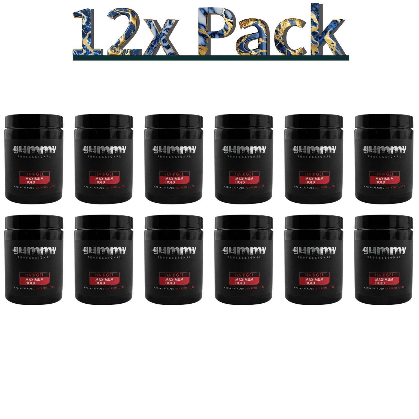 Gummy Hair Gel Maximum Hold & Extreme Look, 1035ml / 35 oz GU-GU100X Multipack