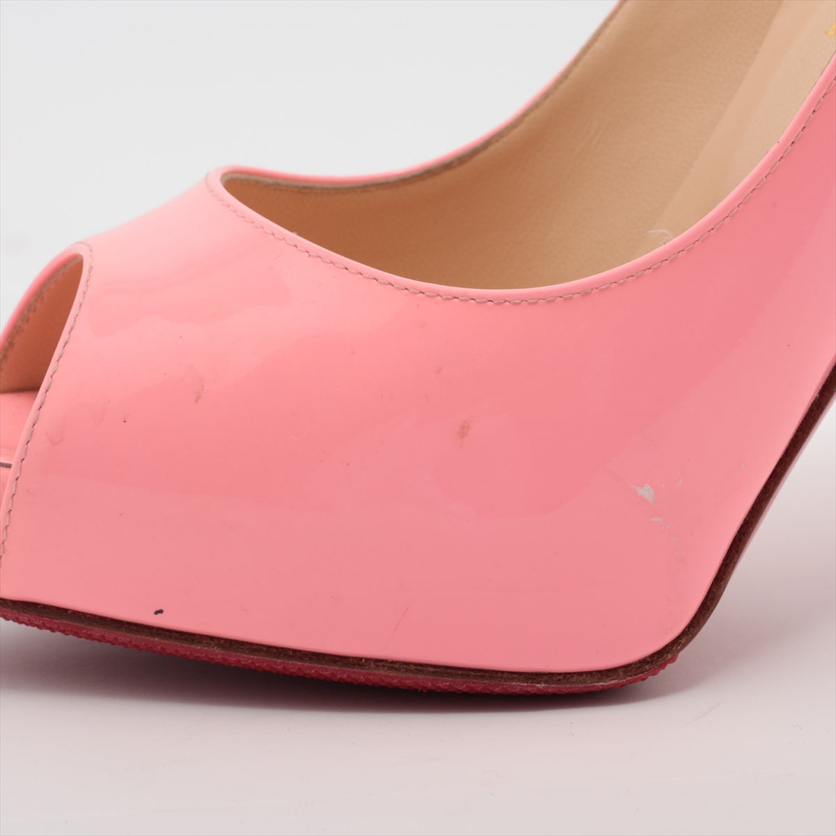 Christian Louboutin Patent Leather Open-toe Pump Pink