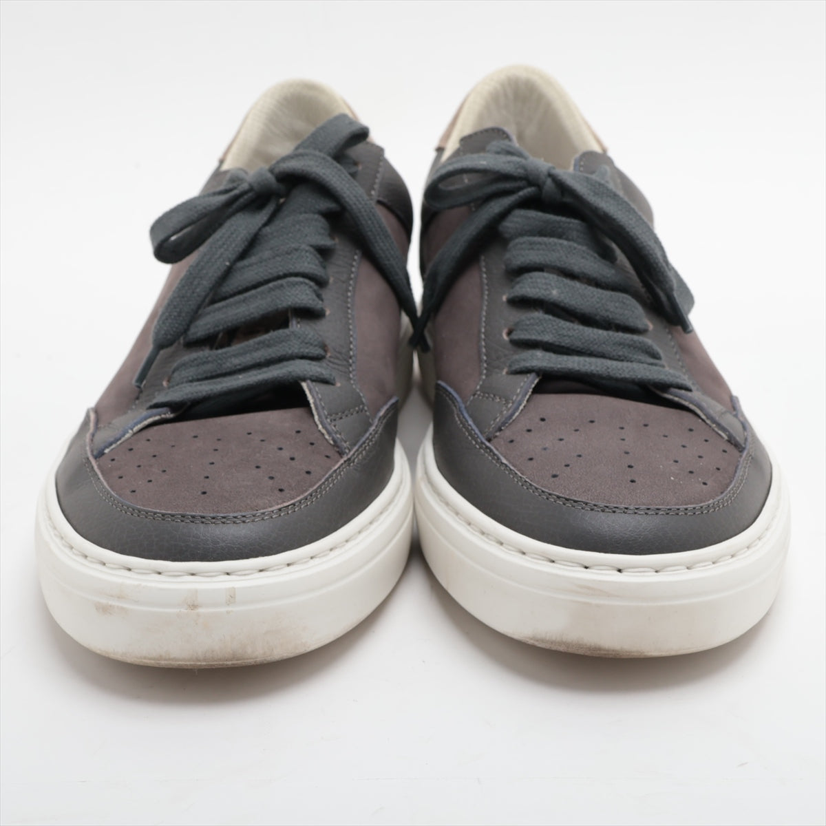 Brunello Cucinelli Leather Suede Sneaker Brown x Gray