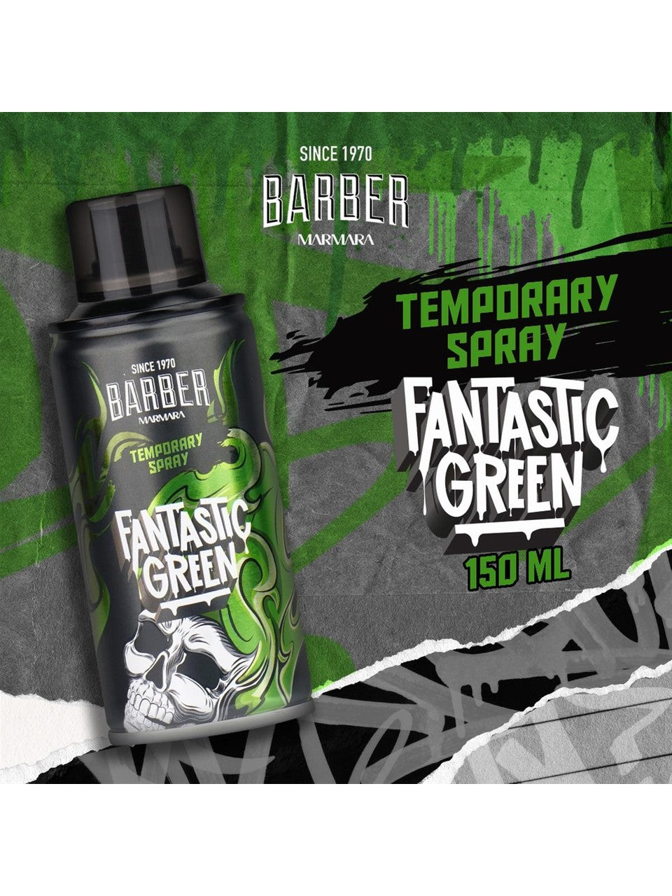 Marmara Barber Hair Color Spray - Fantastic Green 5.07 oz