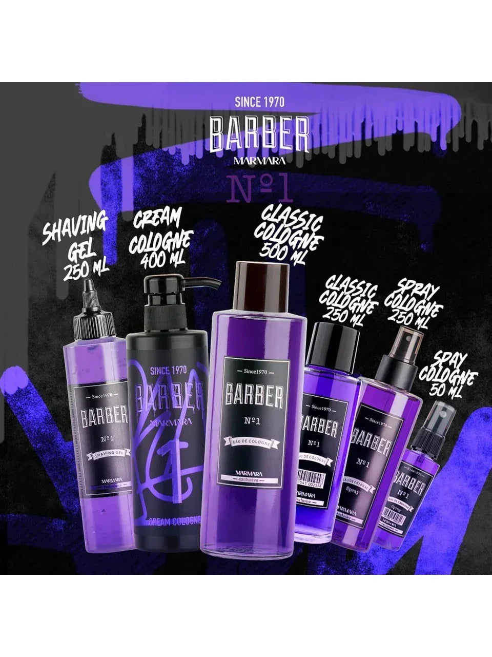 Marmara Barber Cream Cologne No 1 400ml / 13.5 oz Multipack