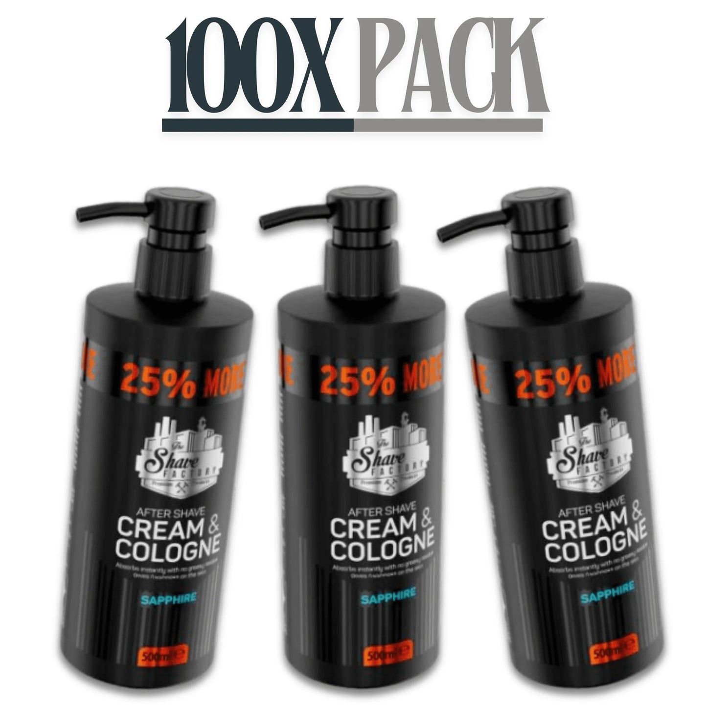 The Shave Factory After Shave Cream & Cologne 2 in 1 Sapphire 500ml / 16.9 oz Multipack