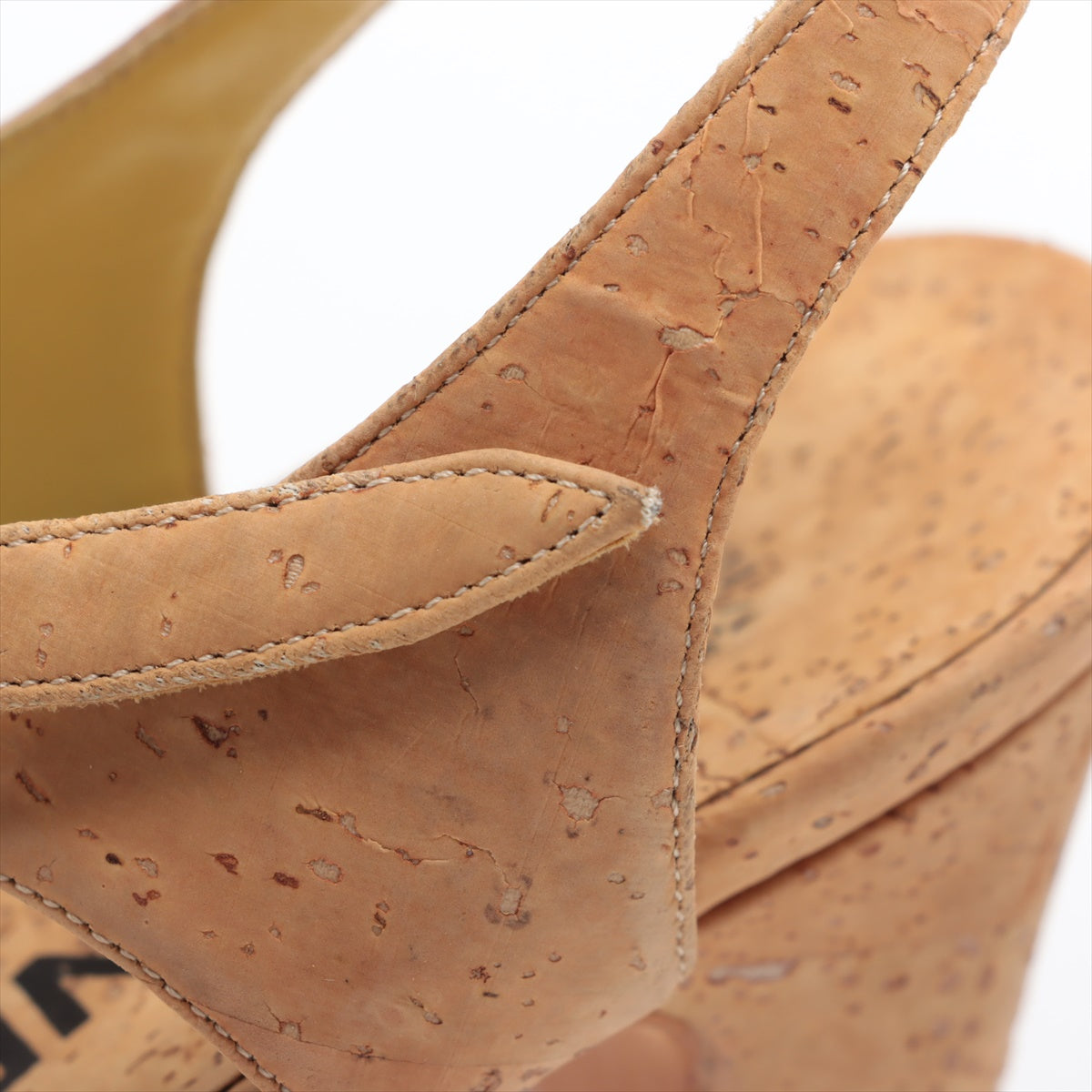 Chanel Strap Wine Cork Sandal Beige