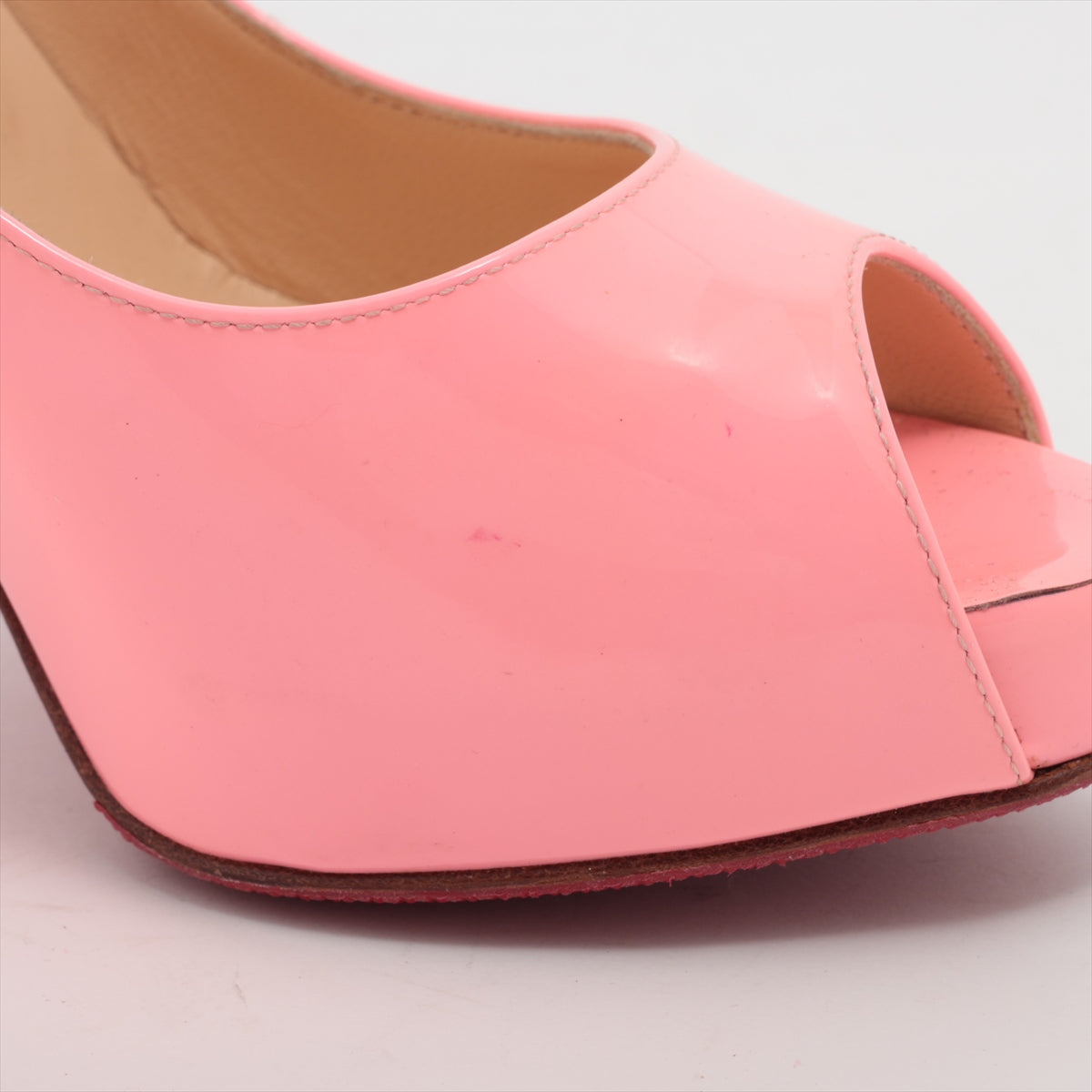 Christian Louboutin Patent Leather Open-toe Pump Pink