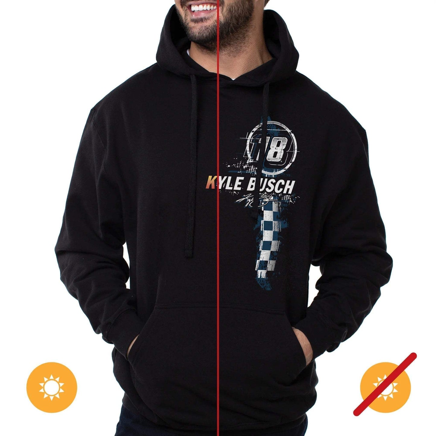 NASCAR Hooded Sweatshirt - Kyle Busch - 8 White by DelSol for Men - 1 Pc T-Shirt (2XL)