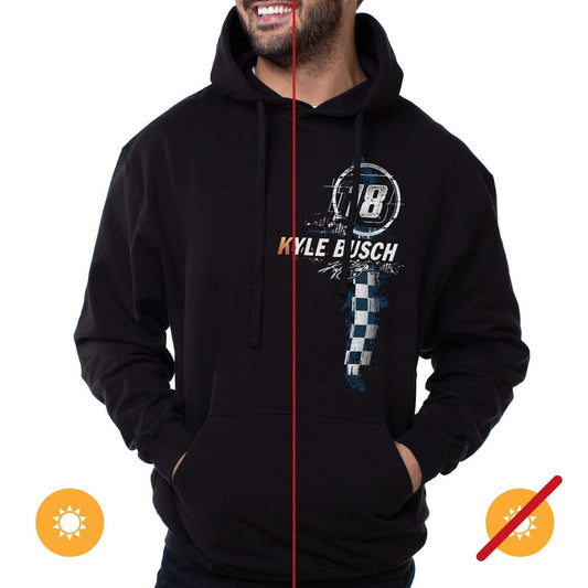 NASCAR Hooded Sweatshirt - Kyle Busch - 8 White by DelSol for Men - 1 Pc T-Shirt (S)