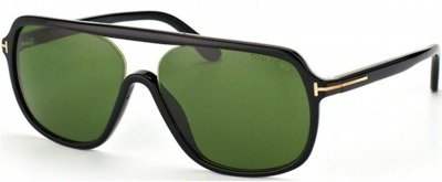Tom Ford TF442 01N Robert - Shiny Black-Green by Tom Ford for Men - 59-15-140 mm Sunglasses