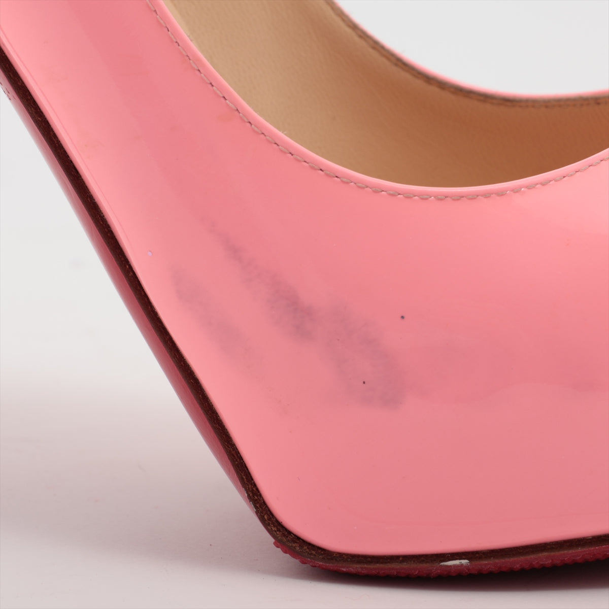 Christian Louboutin Patent Leather Open-toe Pump Pink
