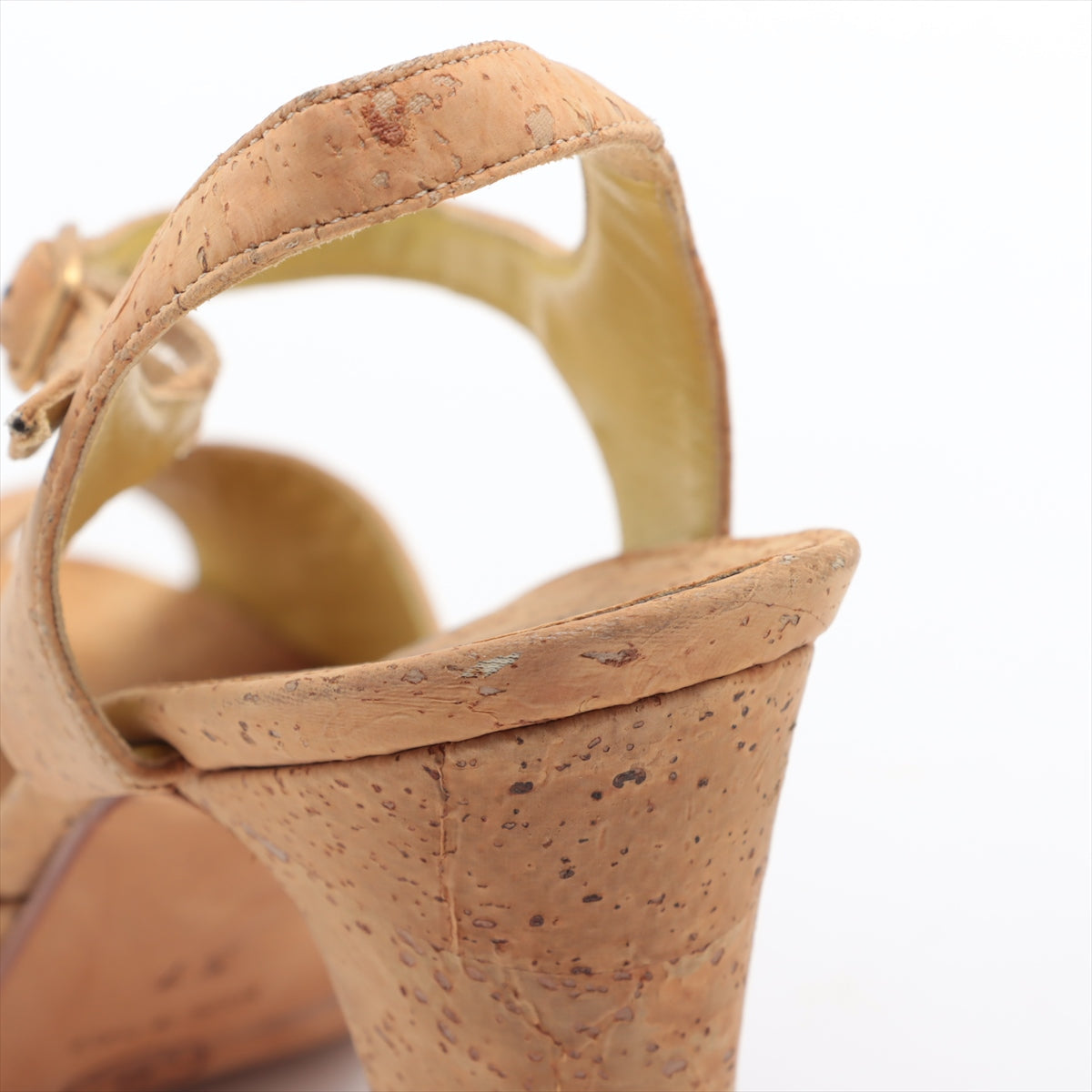 Chanel Strap Wine Cork Sandal Beige