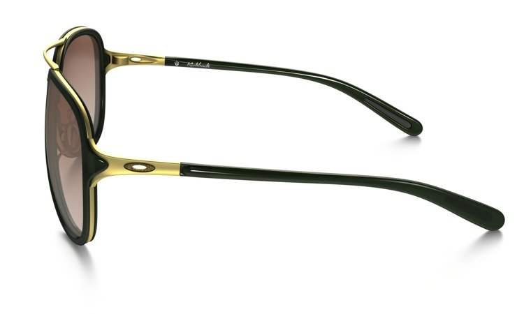 Oakley Kickback OO4102-11 - Satin Gold Green- Vr50 Brown Gradient by Oakley for Women - 58-14-137 mm Sunglasses