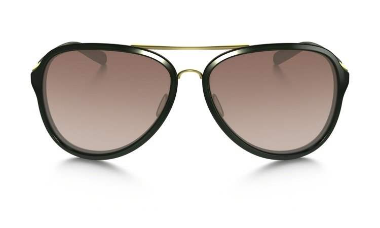 Oakley Kickback OO4102-11 - Satin Gold Green- Vr50 Brown Gradient by Oakley for Women - 58-14-137 mm Sunglasses