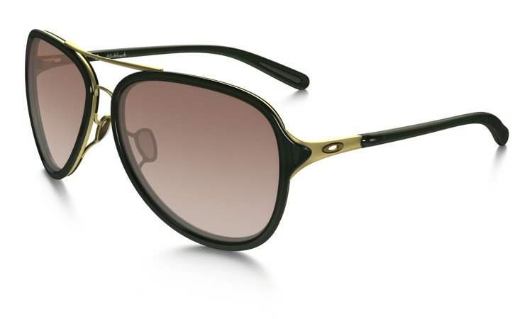 Oakley Kickback OO4102-11 - Satin Gold Green- Vr50 Brown Gradient by Oakley for Women - 58-14-137 mm Sunglasses