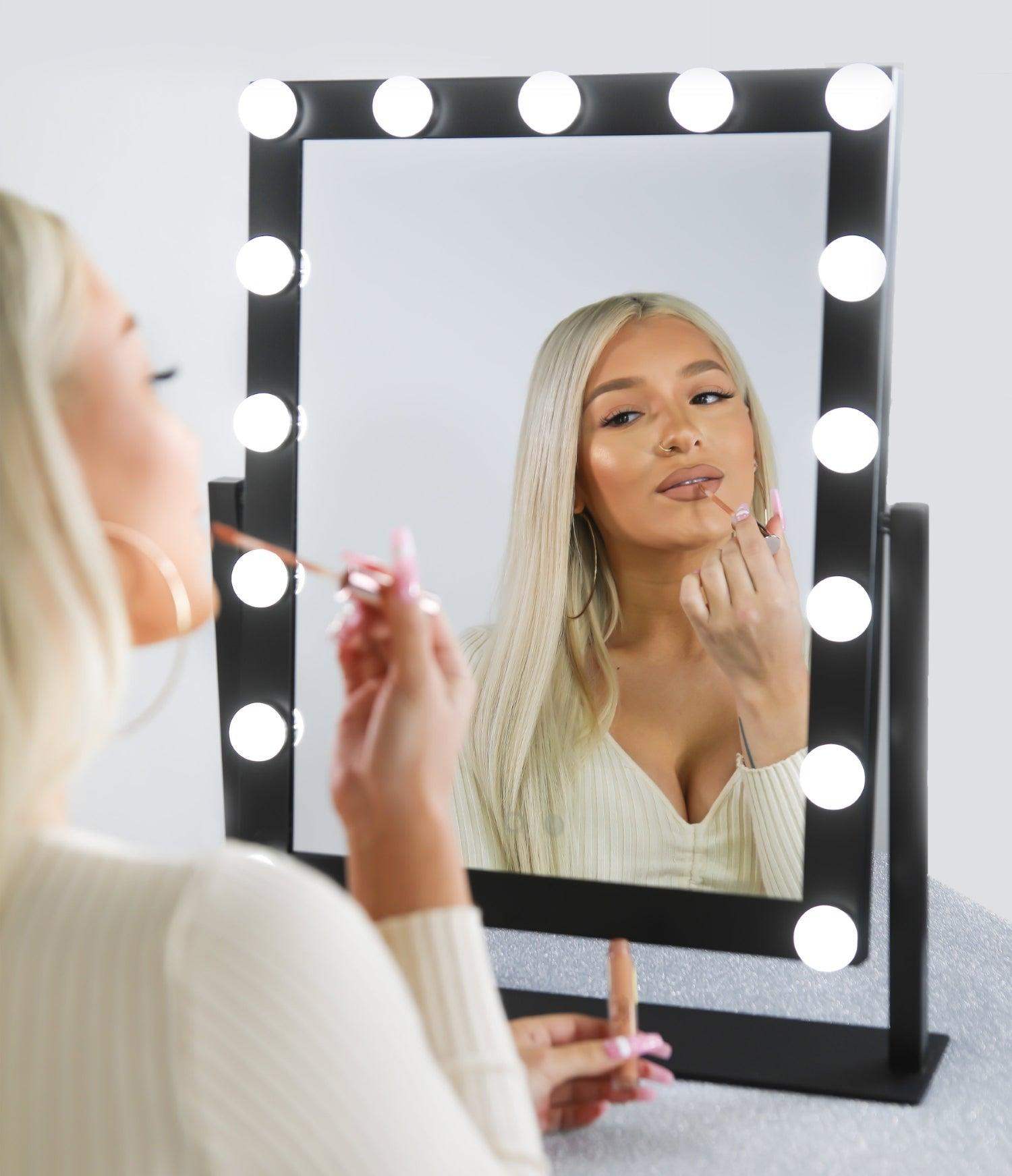 15 Bulb Vanity Mirror - Black - BarberSets