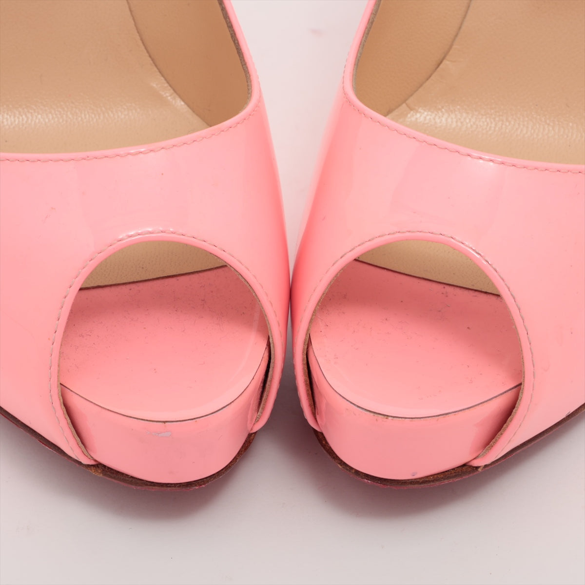 Christian Louboutin Patent Leather Open-toe Pump Pink