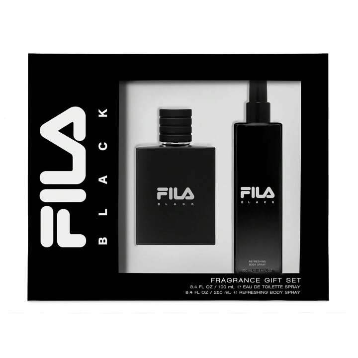 Fila Black by Fila for Men - 2 Pc Gift Set 3.4oz EDT Spray, 8.4oz Body Spray