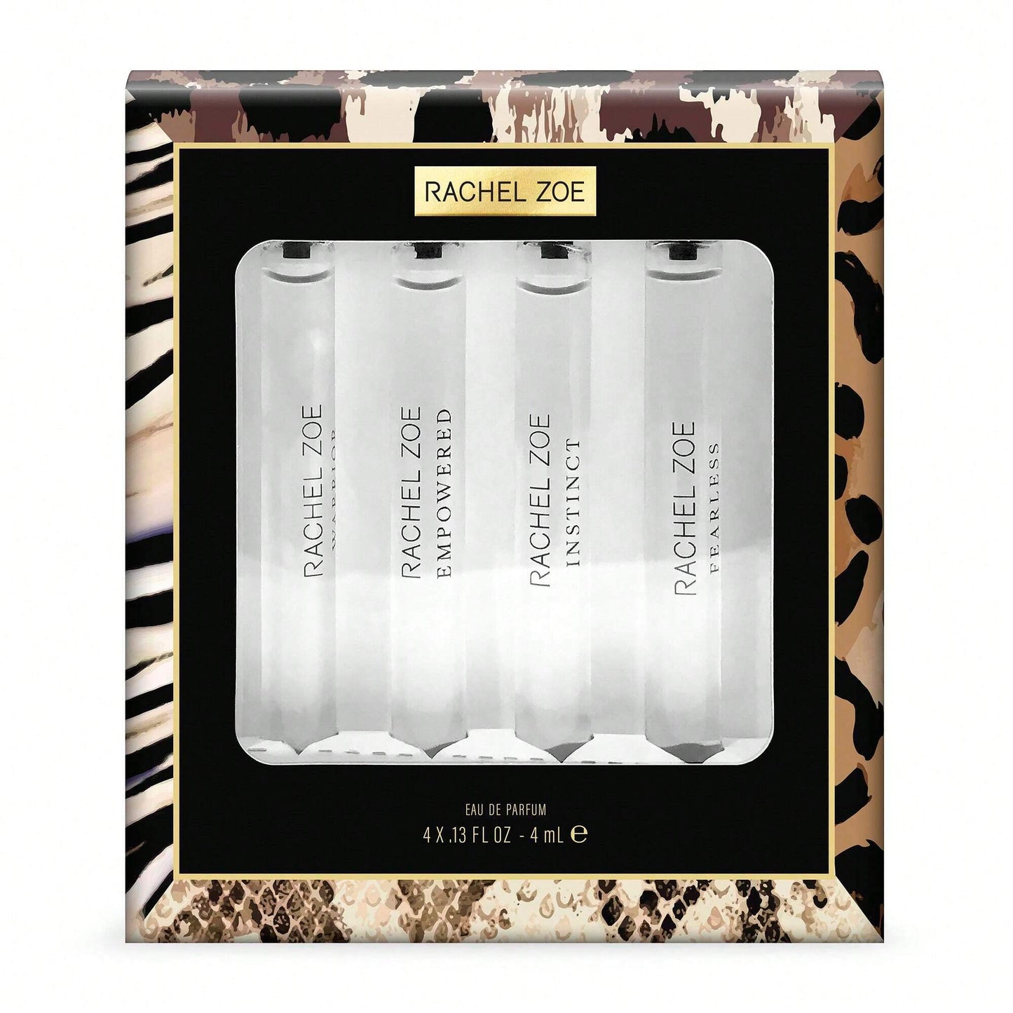 Rachel Zoe by Rachel Zoe for Women - 4 Pc Mini Gift Set 0.13oz Fearless EDP Spray, 0.13oz Warrior EDP Spray, 0.13oz Instinct EDP Spray, 0.13oz Empowered EDP Spray