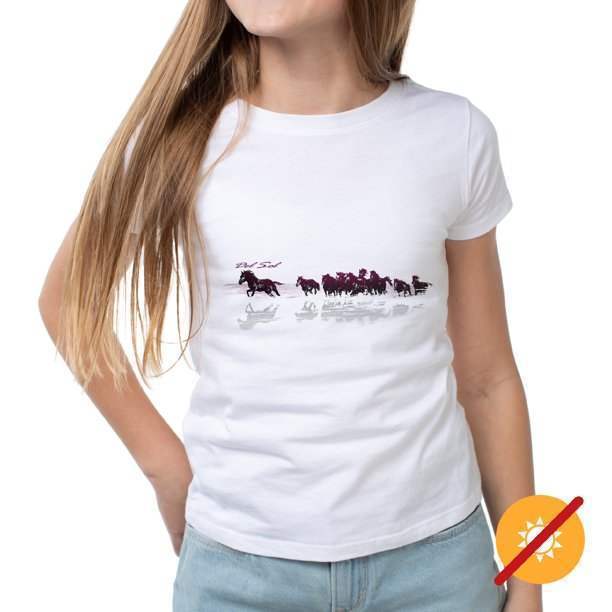 Women Crew Tee - Wild Horse - White by DelSol for Women - 1 Pc T-Shirt (Small)