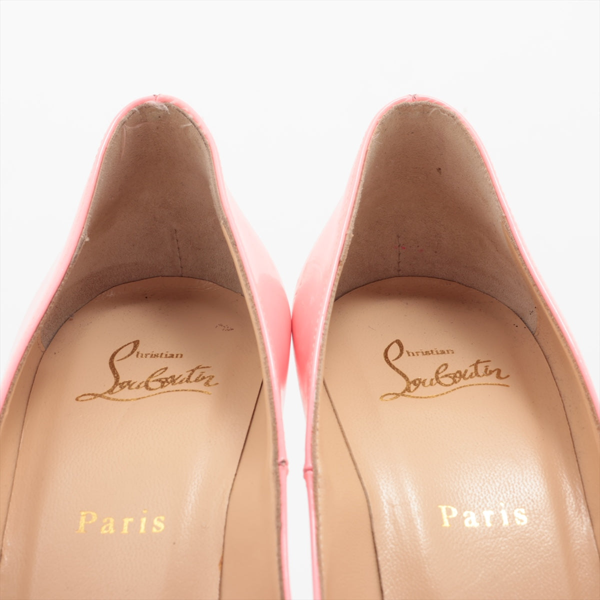 Christian Louboutin Patent Leather Open-toe Pump Pink