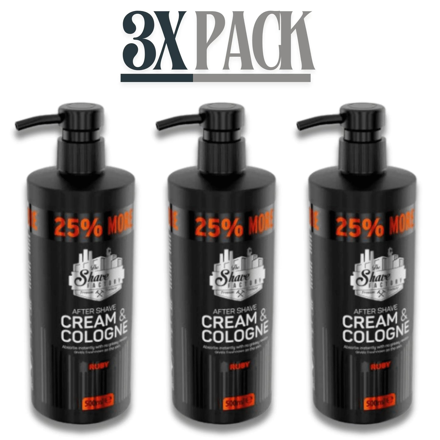 The Shave Factory After Shave Cream & Cologne 2 in 1 Ruby 500ml / 16.9 oz Multipack