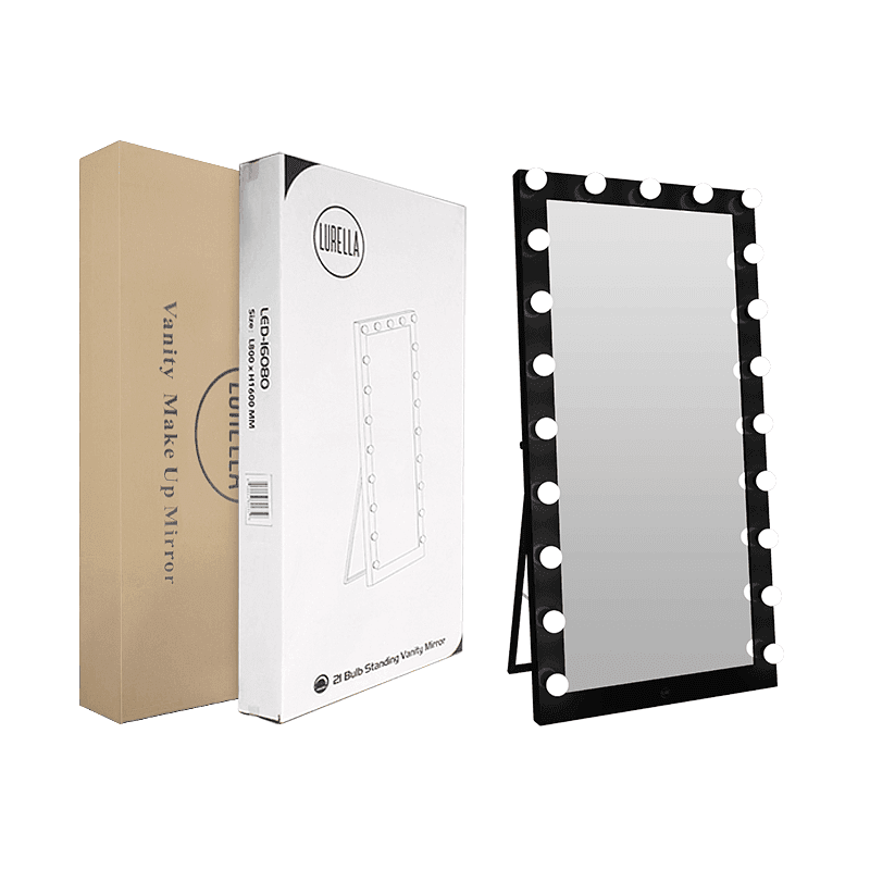 21 Bulb Standing Vanity Mirrors - BarberSets