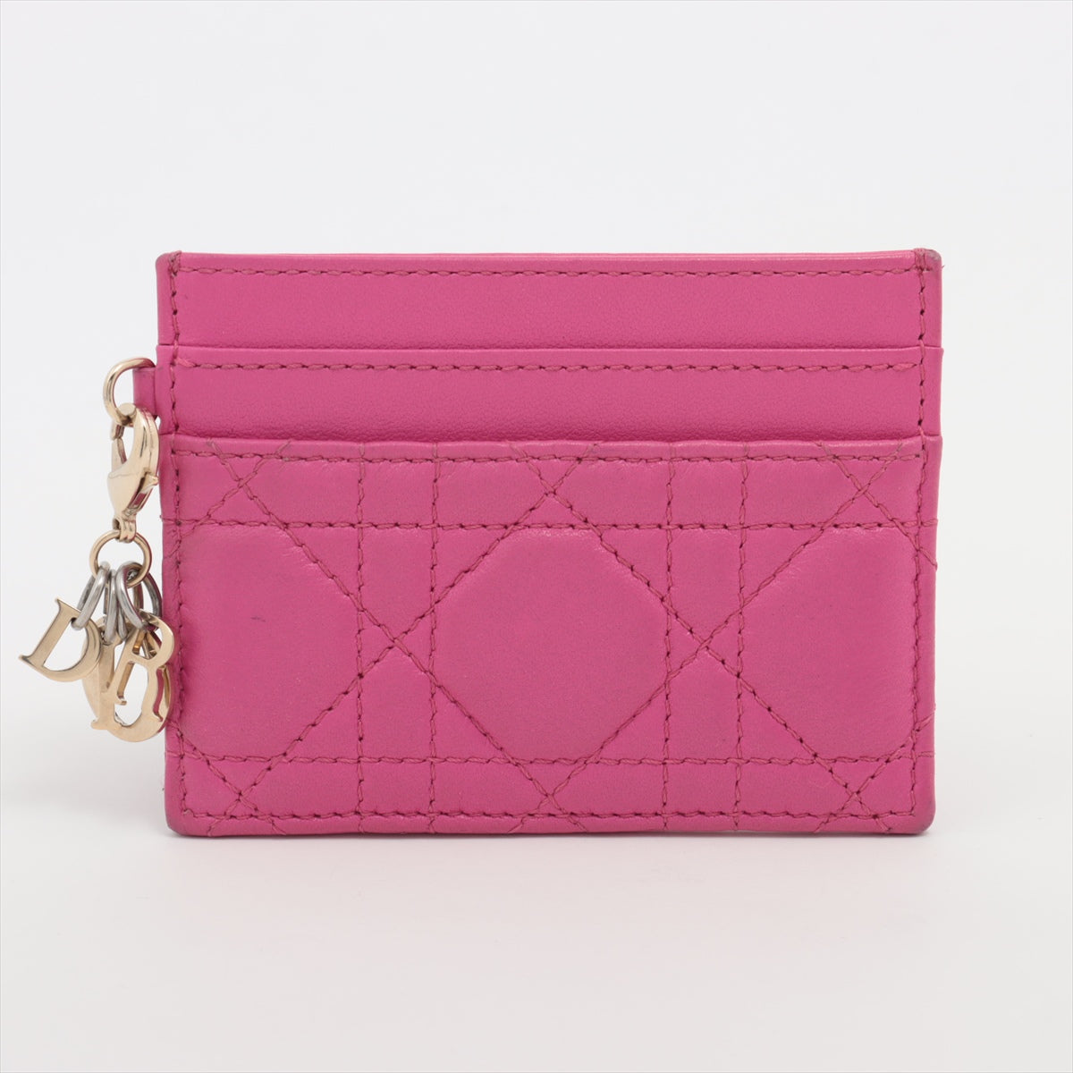 Dior Lady Dior Cannage Lambskin Card Case Pink