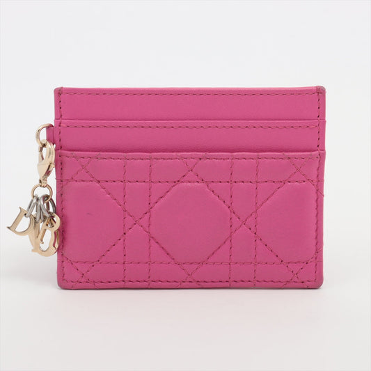 Dior Lady Dior Cannage Lambskin Card Case Pink