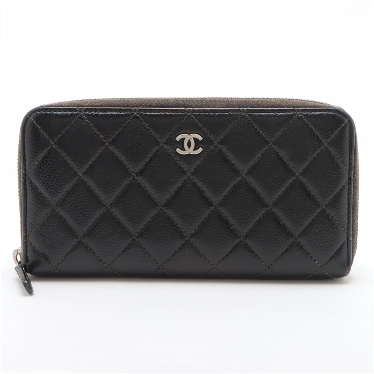 Chanel Matelasse Caviar Skin Zippy Wallet Black