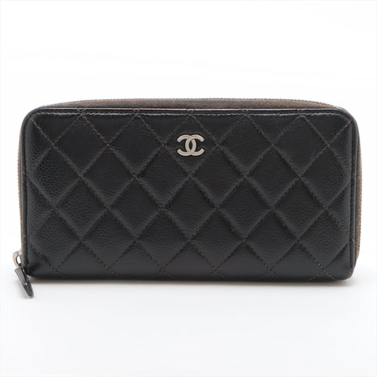Chanel Matelasse Caviar Skin Zippy Wallet Black