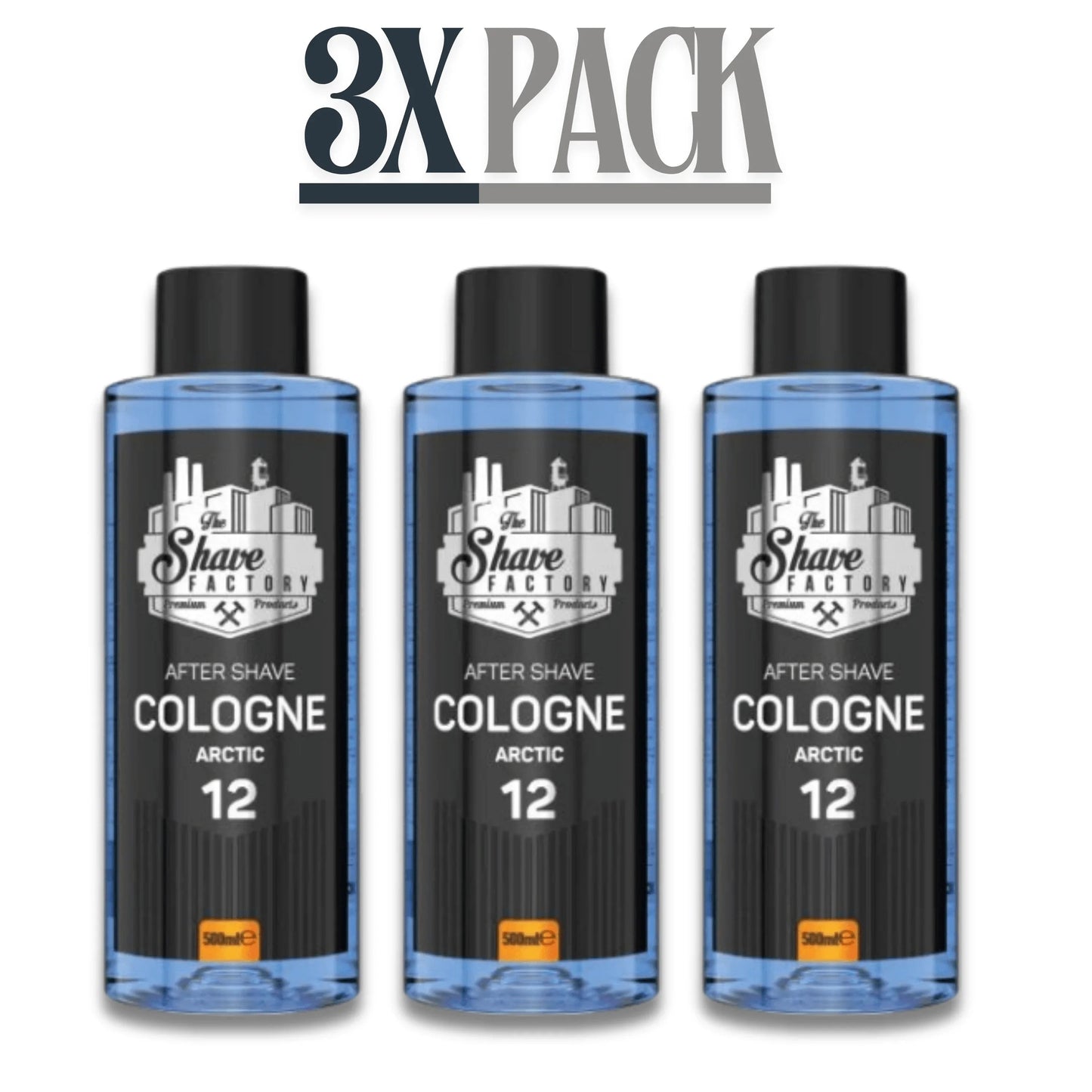 The Shave Factory After Shave Cologne 12 Arctic 500ml / 16.9 oz Multipack