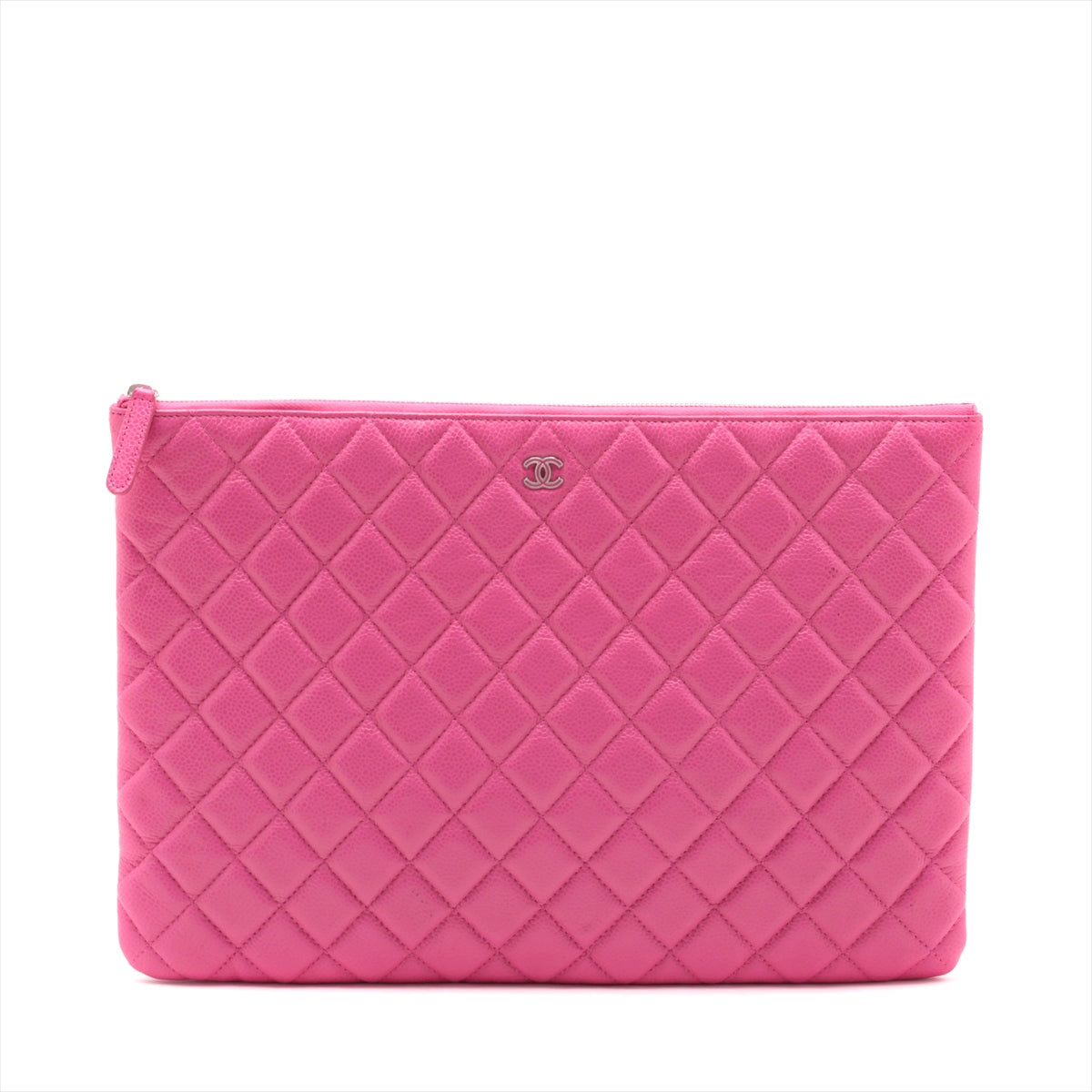 Chanel Matelasse Caviar Skin Clutch Bag Pink
