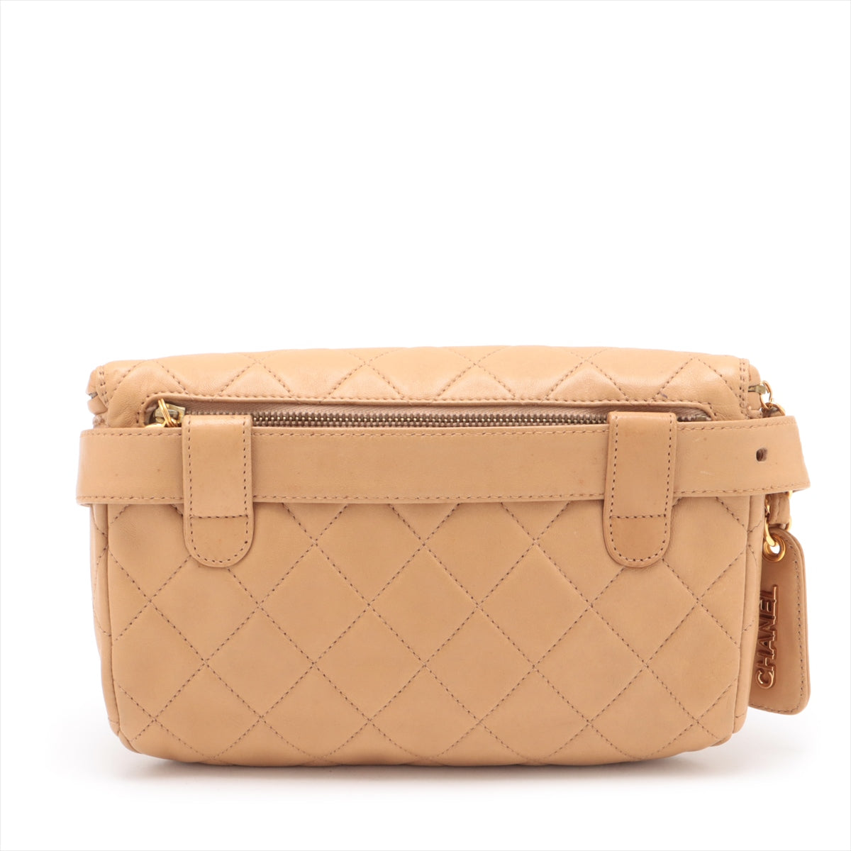 Chanel Matelasse Lambskin Waist Bum Bag Beige