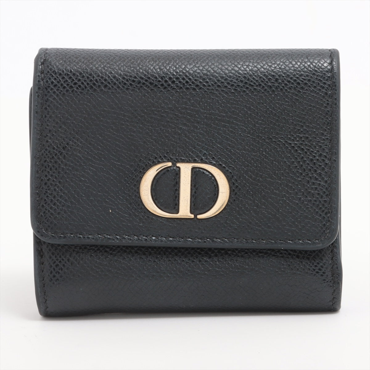 Dior Montaigne Leather Trifold Wallet Black