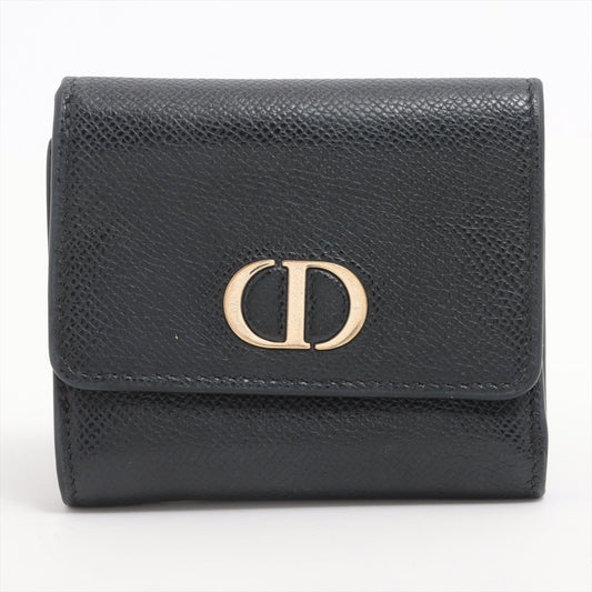Dior Montaigne Leather Trifold Wallet Black