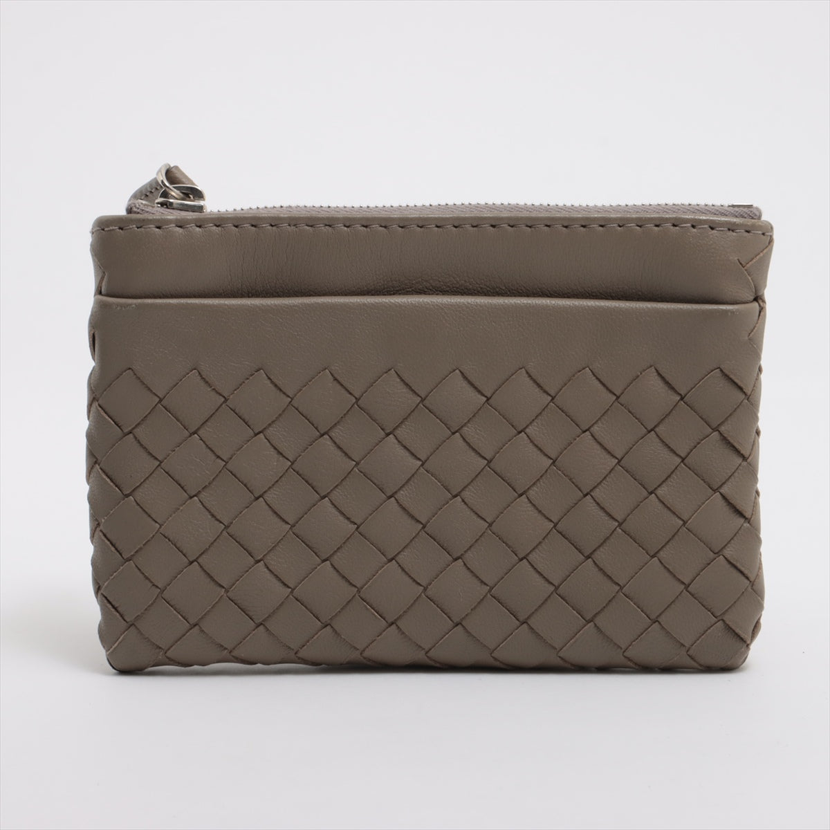Bottega Veneta Intrecciato Leather Coin Case Taupe