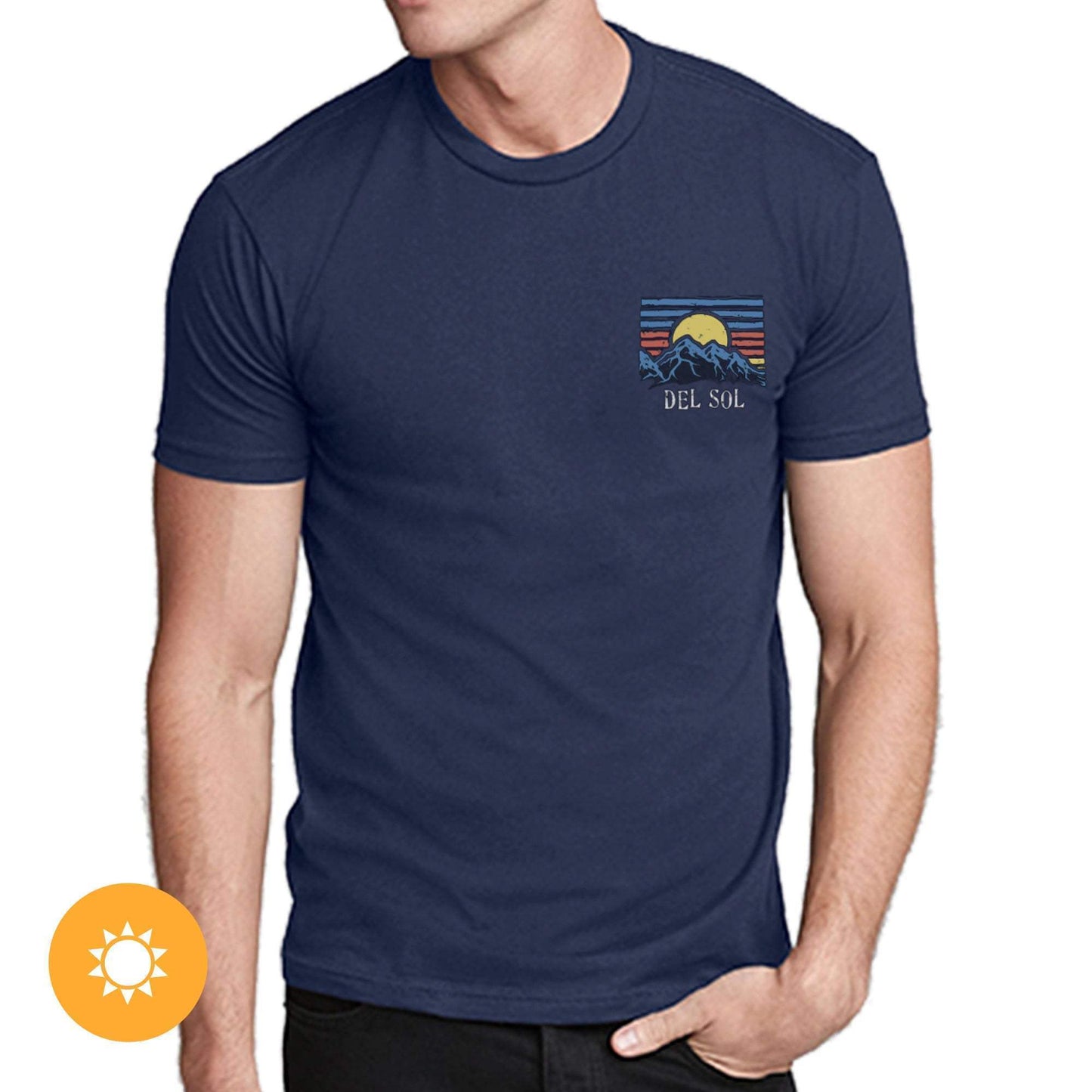 Men Crew Tee - Wanderlsut - Indigo by DelSol for Men - 1 Pc T-Shirt (Small)