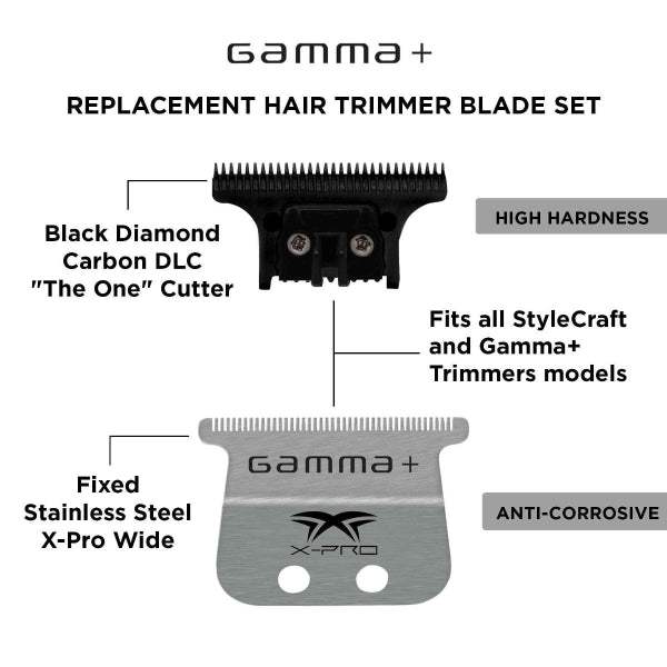 Gamma X-Pro Wide Stainless Steel With Black Diamond Carbon DLC Blades