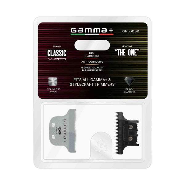 Gamma Replacement Classic X-Pro Stainless Steel Fixed Hair Trimmer Blade with The One Cutter Set