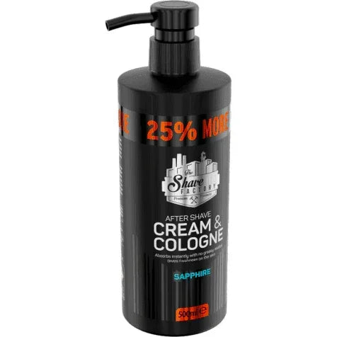 The Shave Factory After Shave Cream & Cologne 2 in 1 Sapphire 500ml / 16.9 oz