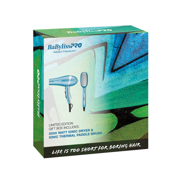 BaBylissPRO 2000 Watt Nano Titanium Dryer & Ionic Thermal Paddle Brush