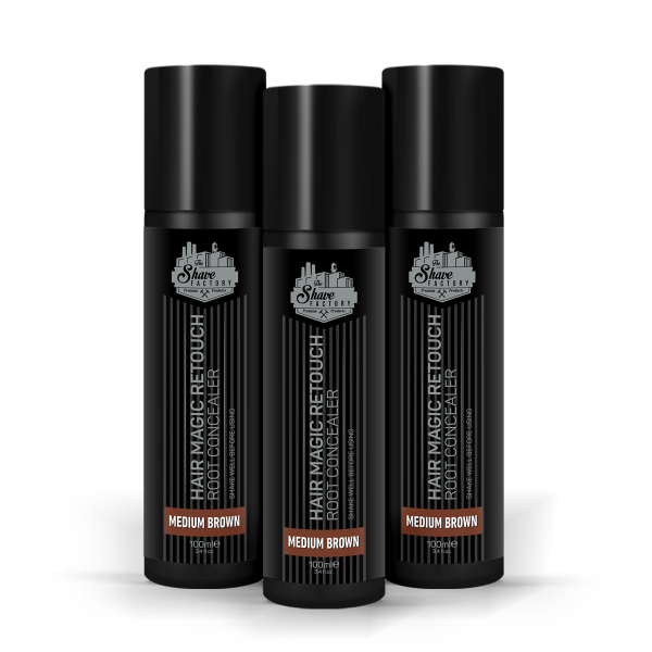 The Shave Factory Hair Magic Retouch Spray - Medium Brown - 3.38 oz
