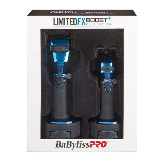 BaBylissPRO Boost FX Limited Edition Blue Clipper, Trimmer & Charging Bases