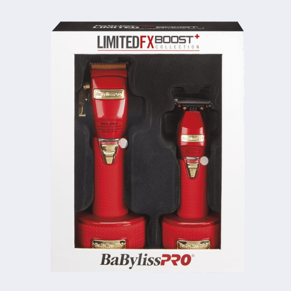 BaBylissPRO Boost FX Limited Edition Red Clipper, Trimmer & Charging Bases