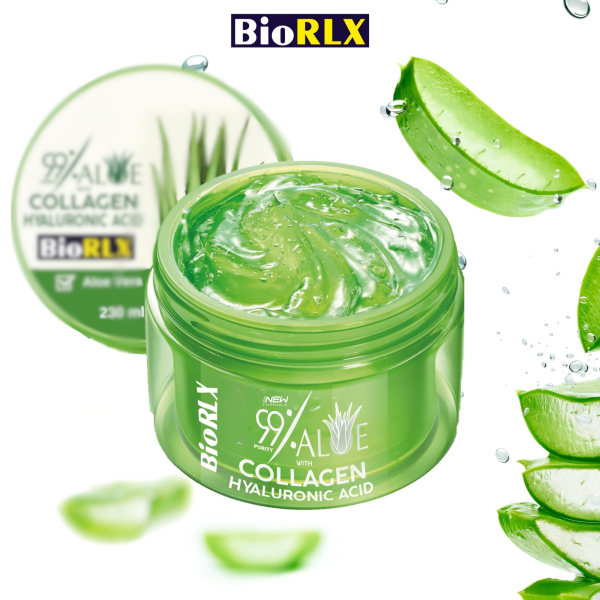BioRLX 99% Aloe Vera Gel Collagen Hyaluronic Acid 230ml 8.45 fl oz JAR