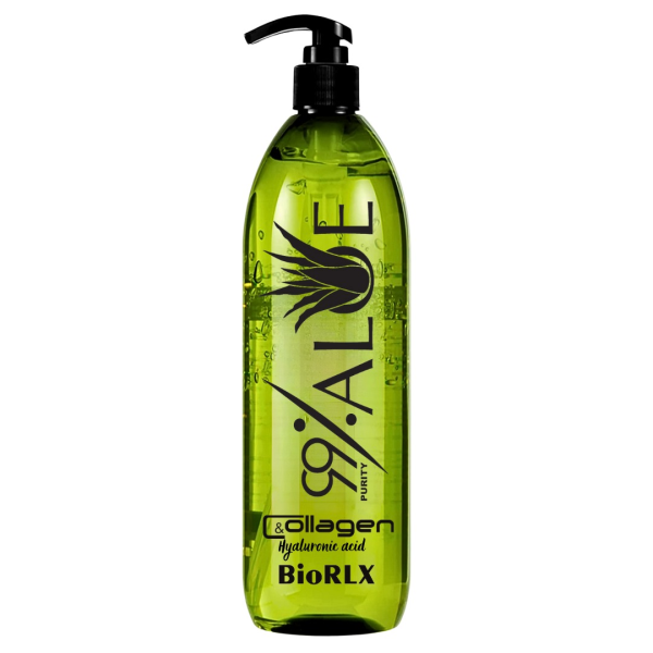 BioRLX 99% Purity Aloe Vera Gel with Collagen and Hyaluronic Acid with Pomp 250ml 8.45 fl oz